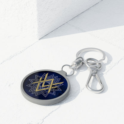 SUMMER COLLECTION - Keyring Tag Navy (Gold-White Print)