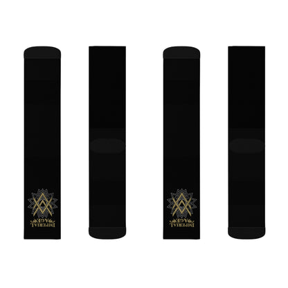 SUMMER COLLECTION - Black Socks (Gold-White Print)