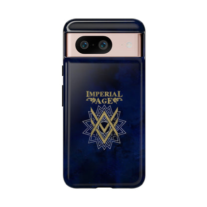 SUMMER COLLECTION - Tough Google Pixel Case Navy (Gold-White Print)