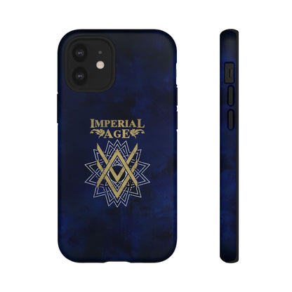 SUMMER COLLECTION - Tough iPhone Case Navy (Gold-White Print)