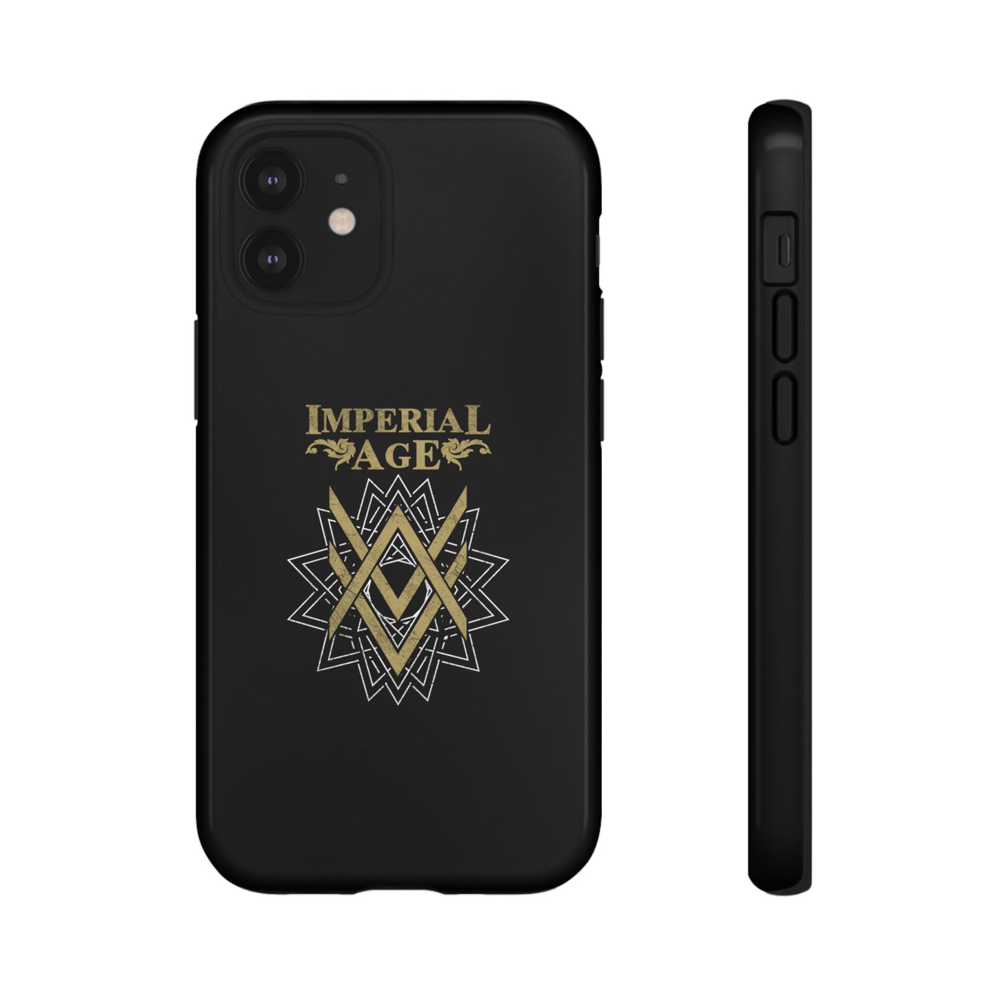 SUMMER COLLECTION - Tough iPhone Case Black (Gold-White Print)
