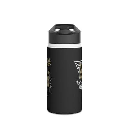SUMMER COLLECTION - Steel Water Bottle Black (Gold-White Print)
