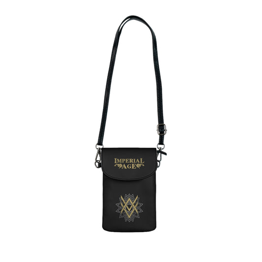 SUMMER COLLECTION - Strap Wallet Black (Gold-White Print)
