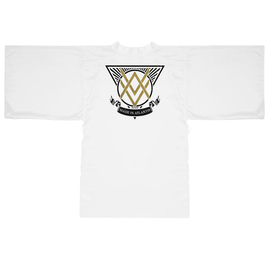 SUMMER COLLECTION - Women's Robe White (Gold-Black Print)