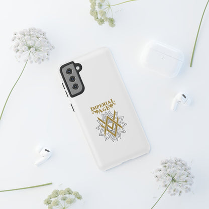 SUMMER COLLECTION - Tough Samsung Galaxy Case White (Gold-Black Print)