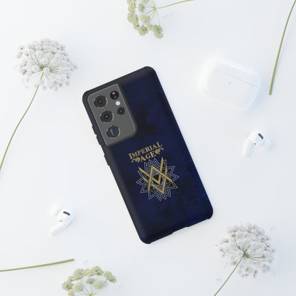 SUMMER COLLECTION - Tough Samsung Galaxy Case Navy (Gold-White Print)