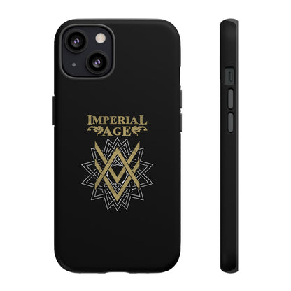 SUMMER COLLECTION - Tough iPhone Case Black (Gold-White Print)
