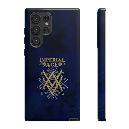 SUMMER COLLECTION - Tough Samsung Galaxy Case Navy (Gold-White Print)