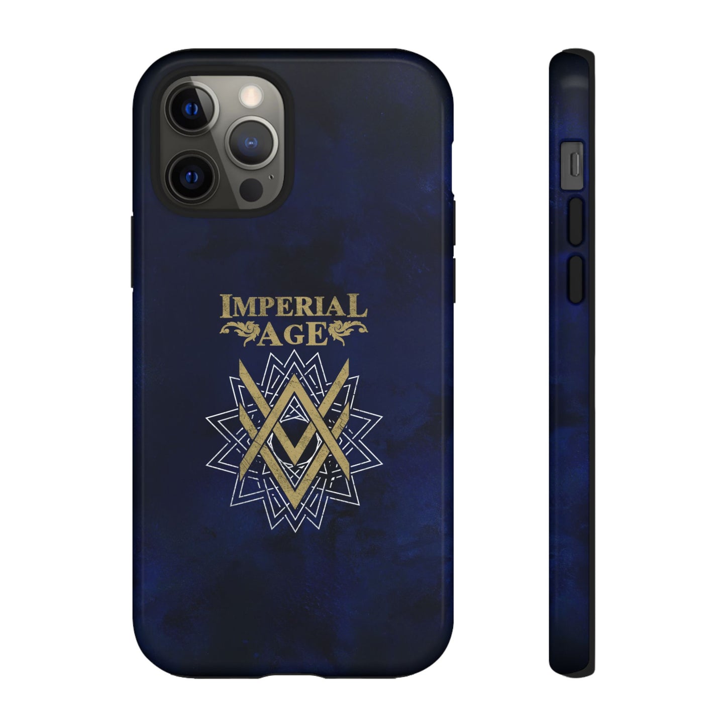 SUMMER COLLECTION - Tough iPhone Case Navy (Gold-White Print)