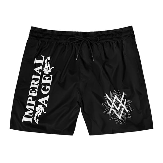 SUMMER COLLECTION - Men's Swim Shorts Black (White Print)
