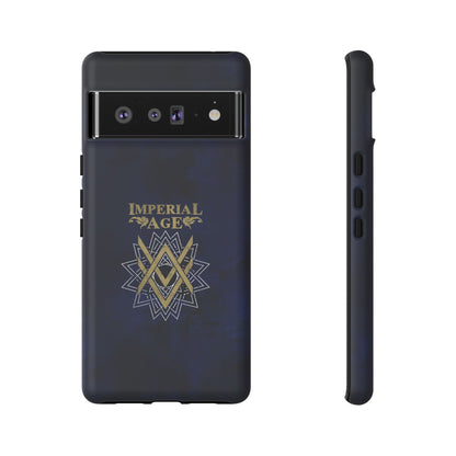 SUMMER COLLECTION - Tough Google Pixel Case Navy (Gold-White Print)