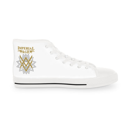 SUMMER COLLECTION - Men's Sneakers White (Gold-Black Print)