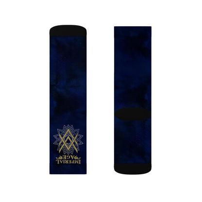 SUMMER COLLECTION - Navy Socks (Gold-White Print)