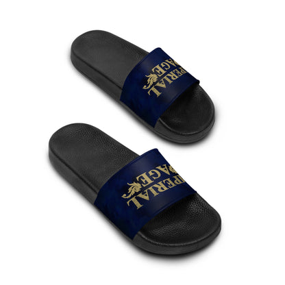 SUMMER COLLECTION - Slide Sandals Blue (Gold Print)