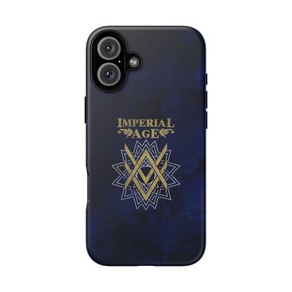SUMMER COLLECTION - Tough iPhone Case Navy (Gold-White Print)