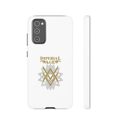 SUMMER COLLECTION - Tough Samsung Galaxy Case White (Gold-Black Print)