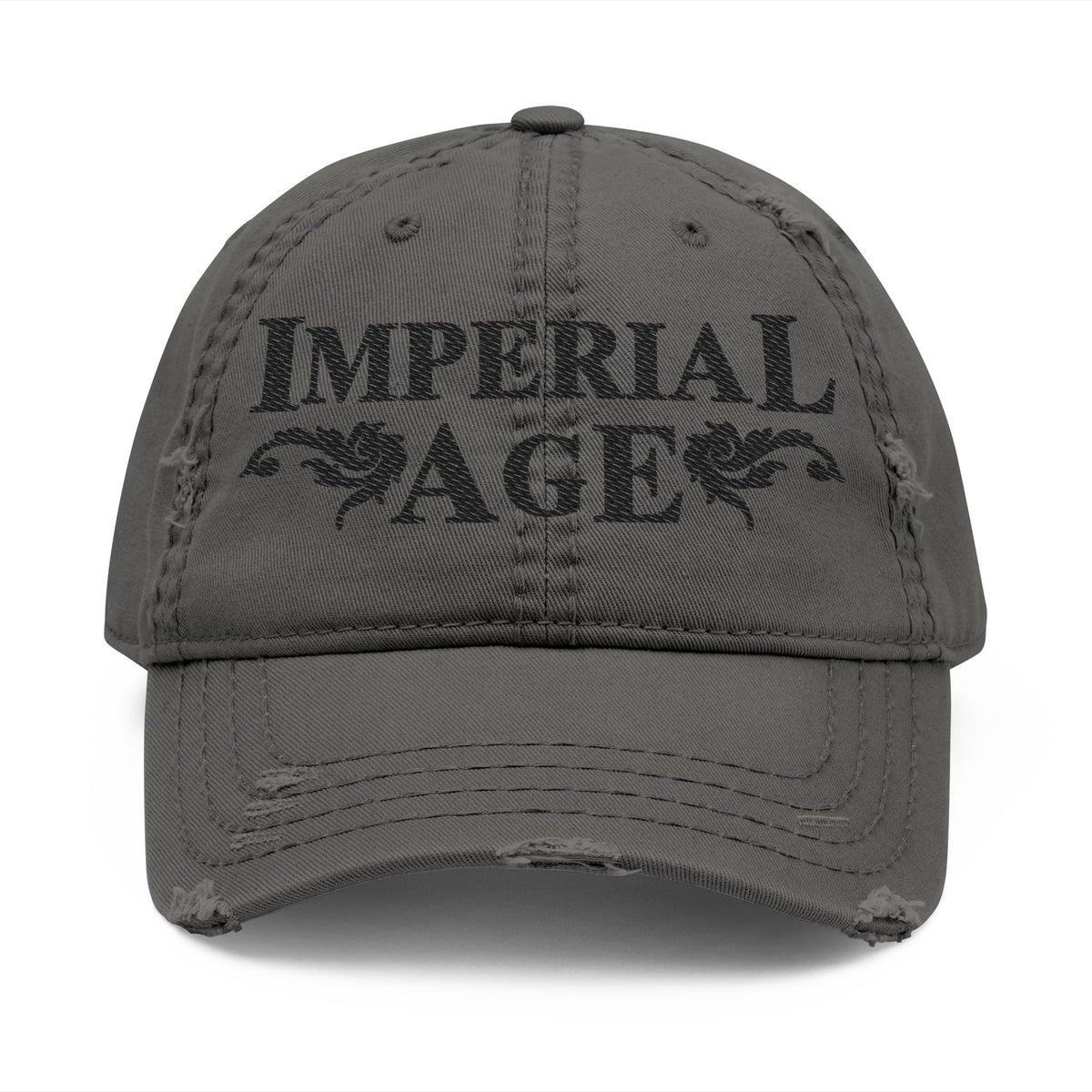SUMMER COLLECTION - Distressed Cap Grey (Black Embroidery)