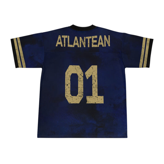 SUMMER COLLECTION - Blue AOP Football Jersey (Gold Print)