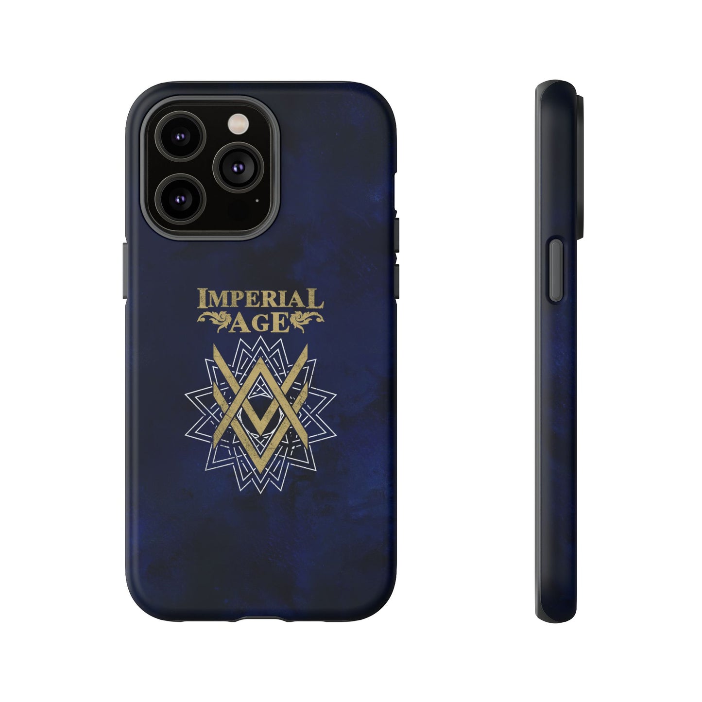 SUMMER COLLECTION - Tough iPhone Case Navy (Gold-White Print)