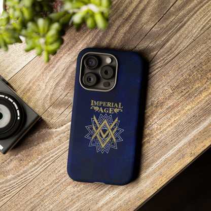 SUMMER COLLECTION - Tough iPhone Case Navy (Gold-White Print)