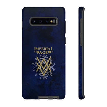 SUMMER COLLECTION - Tough Samsung Galaxy Case Navy (Gold-White Print)