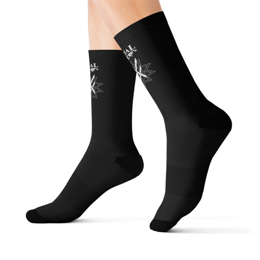 SUMMER COLLECTION - Black Socks (White Print)