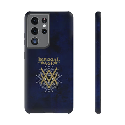 SUMMER COLLECTION - Tough Samsung Galaxy Case Navy (Gold-White Print)