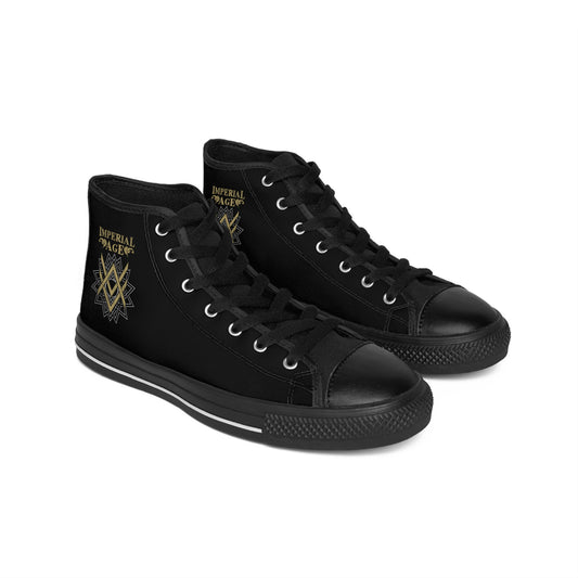 SUMMER COLLECTION - Men's Sneakers Black (Gold-White Print)