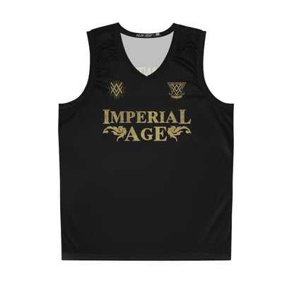 SUMMER COLLECTION - Black Basketball Jersey (Gold Print)
