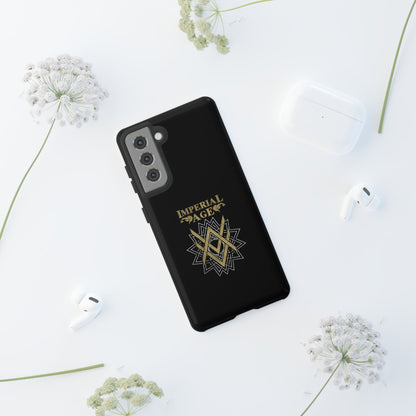 SUMMER COLLECTION - Tough Samsung Galaxy Case Black (Gold-White Print)