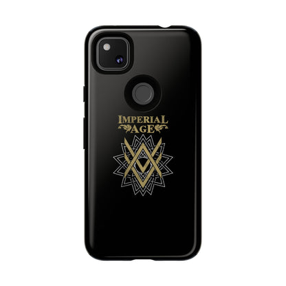 SUMMER COLLECTION - Tough Google Pixel Case Black (Gold-White Print)