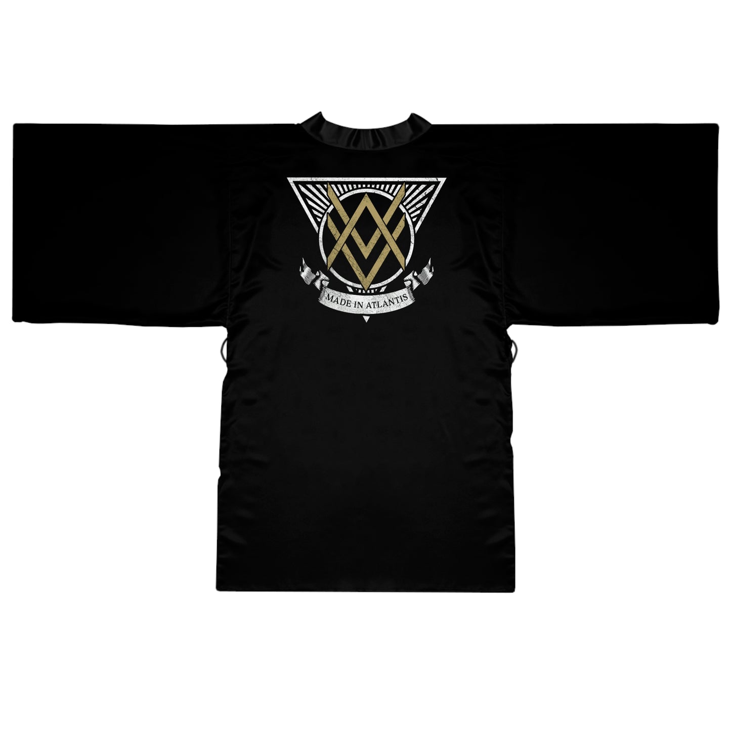 SUMMER COLLECTION - Women's Robe Black (Gold-White Print)