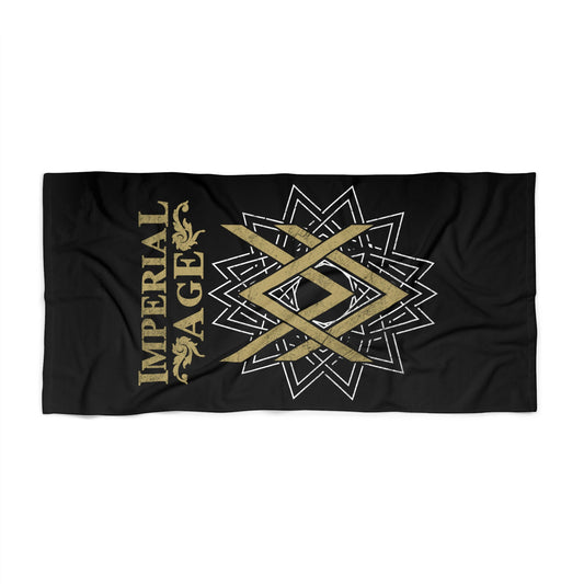 SUMMER COLLECTION - Beach Towel Black (Gold-White Print)