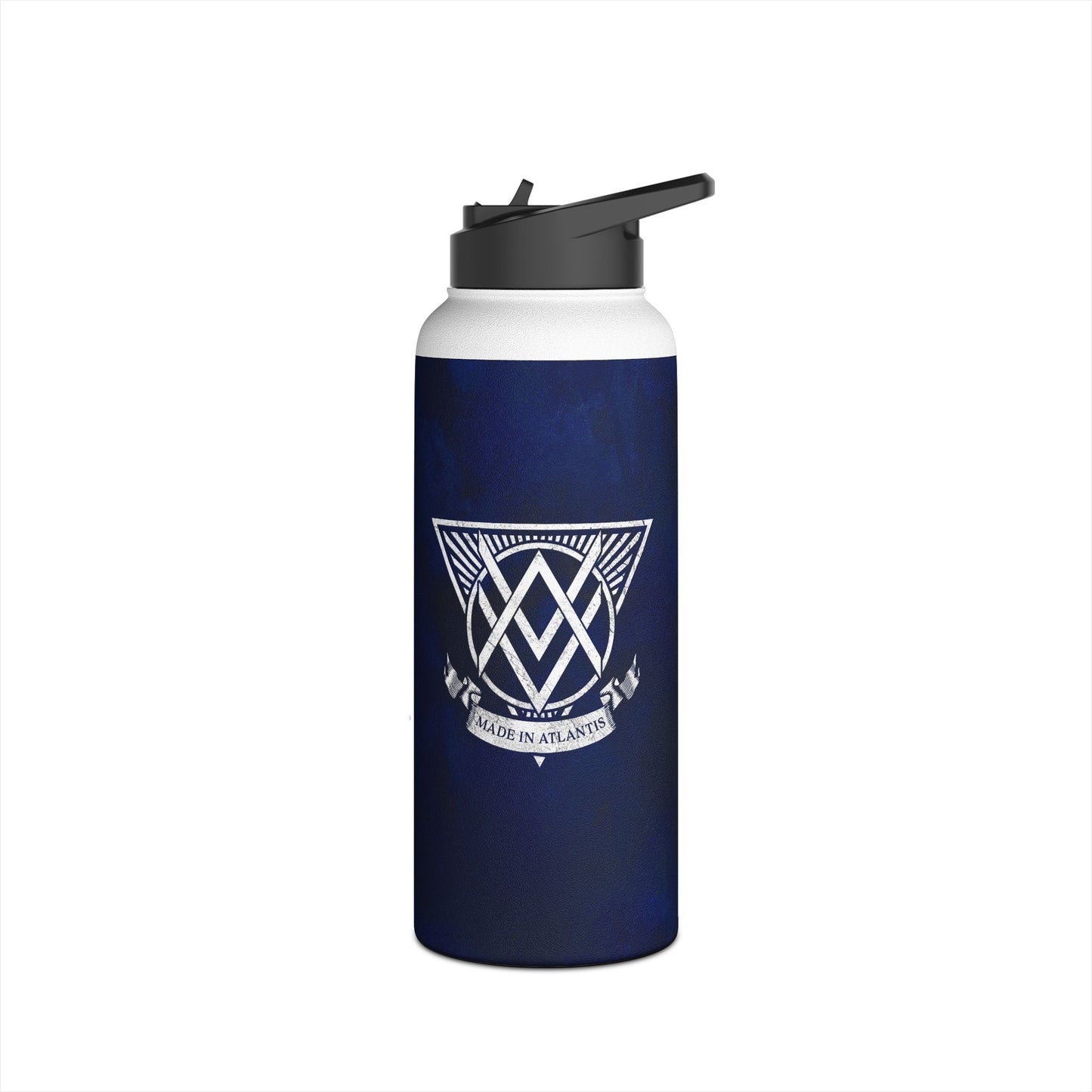 SUMMER COLLECTION - Steel Water Bottle navy (White Print)