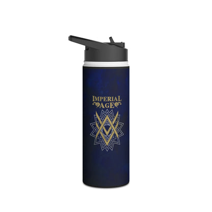 SUMMER COLLECTION - Steel Water Bottle Navy (Gold-White Print)