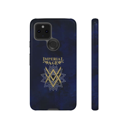 SUMMER COLLECTION - Tough Google Pixel Case Navy (Gold-White Print)