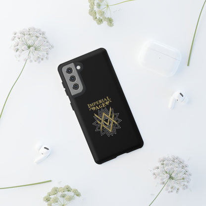 SUMMER COLLECTION - Tough Samsung Galaxy Case Black (Gold-White Print)