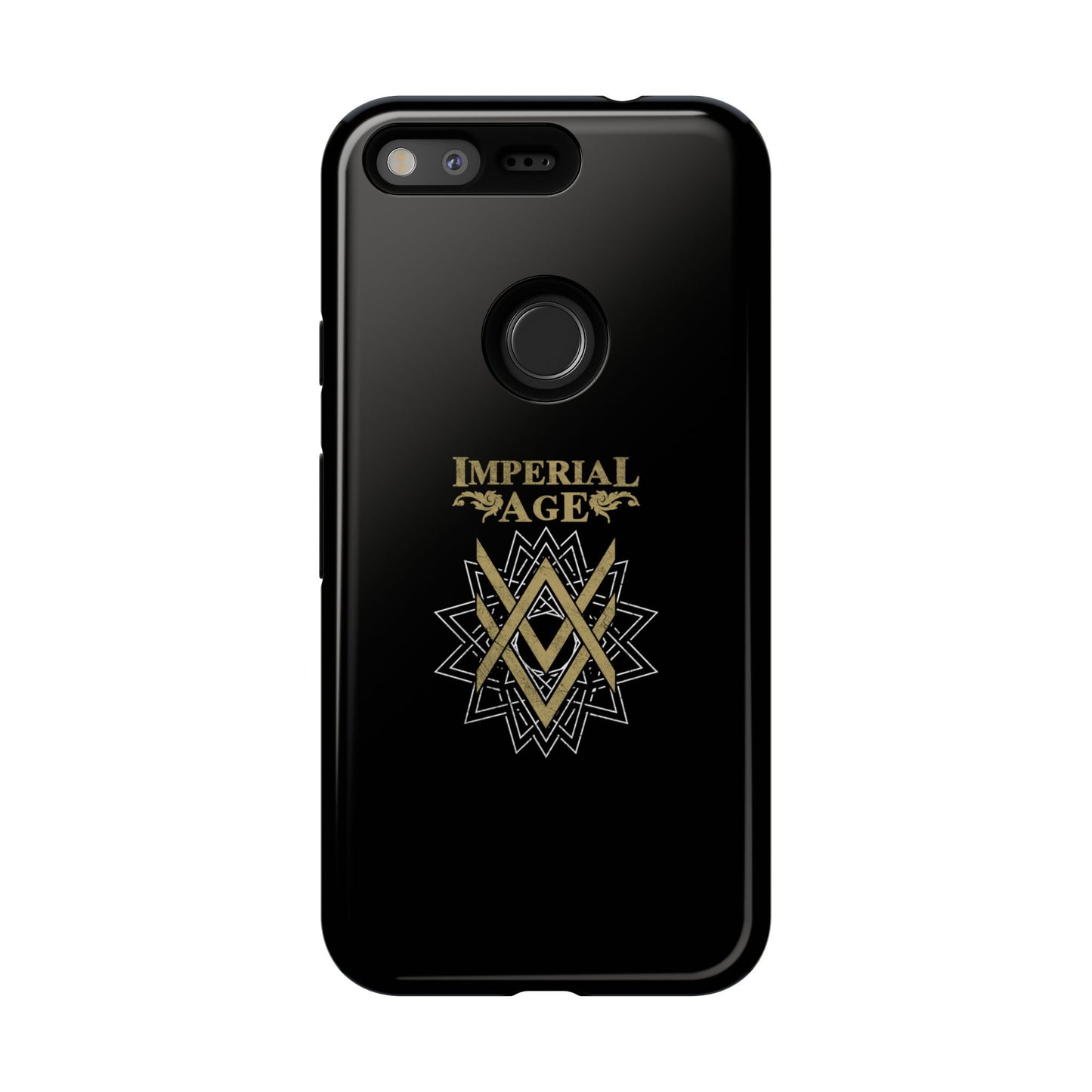 SUMMER COLLECTION - Tough Google Pixel Case Black (Gold-White Print)