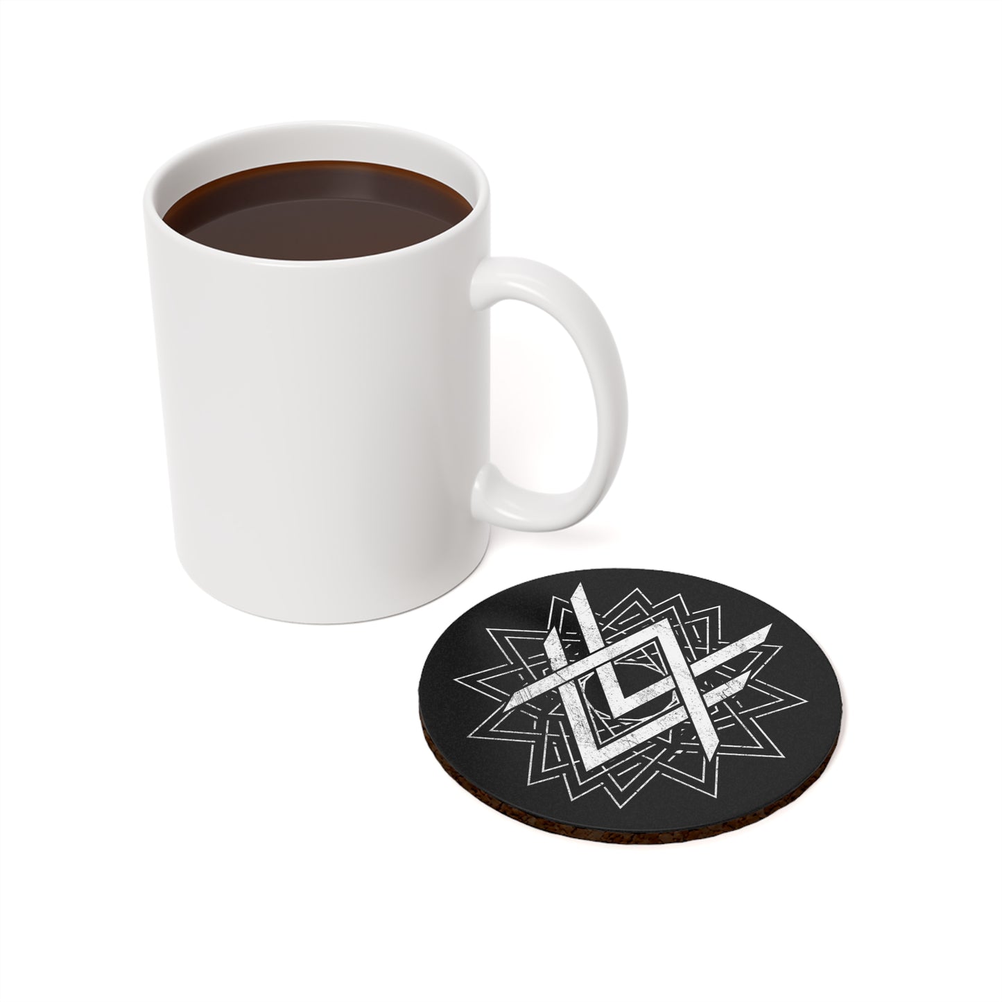 SUMMER COLLECTION - Cork Coaster Black (White Print)