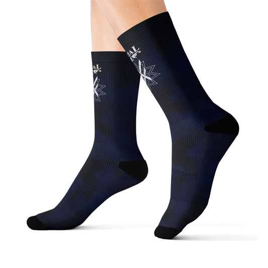 SUMMER COLLECTION - Navy Socks (White Print)