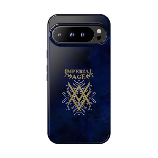 SUMMER COLLECTION - Tough Google Pixel Case Navy (Gold-White Print)
