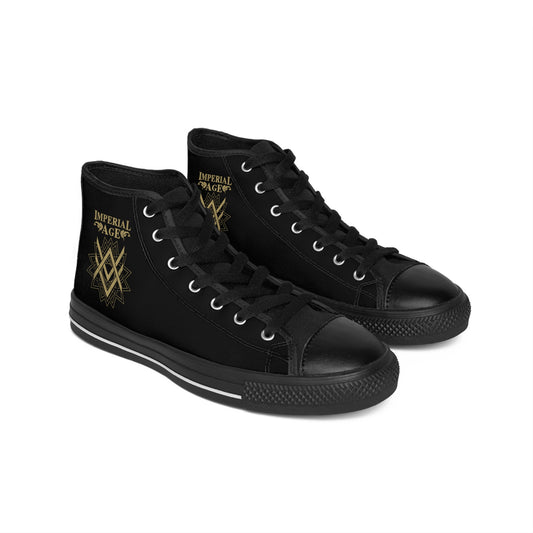 SUMMER COLLECTION - Women's Sneakers Black (Gold Print)