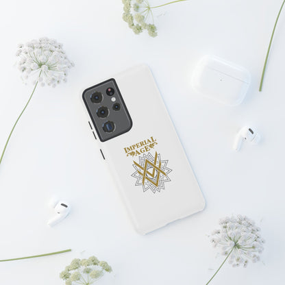 SUMMER COLLECTION - Tough Samsung Galaxy Case White (Gold-Black Print)