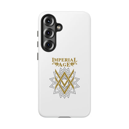 SUMMER COLLECTION - Tough Samsung Galaxy Case White (Gold-Black Print)