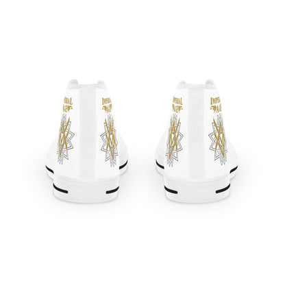 SUMMER COLLECTION - Men's Sneakers White (Gold-Black Print)