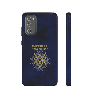 SUMMER COLLECTION - Tough Samsung Galaxy Case Navy (Gold-White Print)