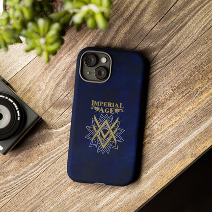 SUMMER COLLECTION - Tough iPhone Case Navy (Gold-White Print)