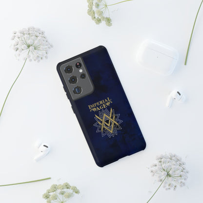 SUMMER COLLECTION - Tough Samsung Galaxy Case Navy (Gold-White Print)