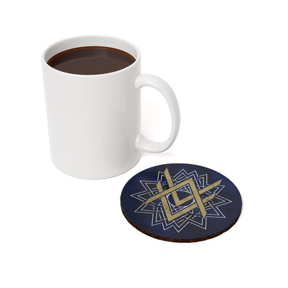 SUMMER COLLECTION - Cork Coaster Navy (Gold-White Print)