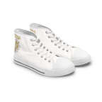 SUMMER COLLECTION - Women's Sneakers White (Gold-Black Print)